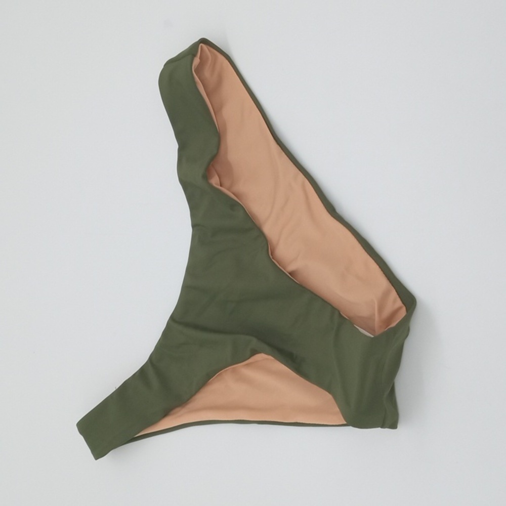 J. Crew Curved-Waist Cheeky Bikini Bottom Green